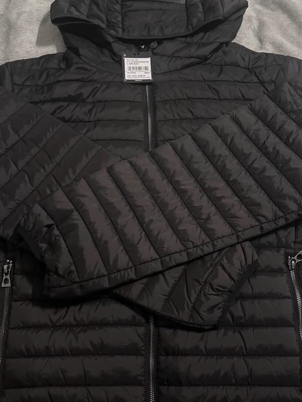 RUDSAK Black Quilted Hooded Puffer Jacket
